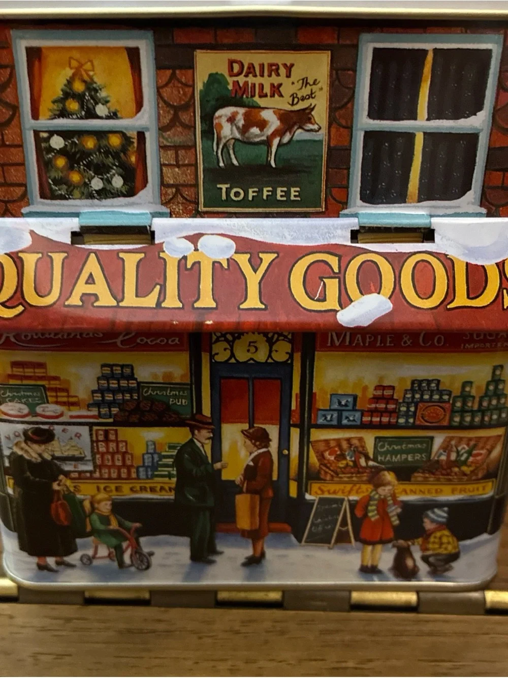 Vintage 1995 Silver Crane Company Quality Goods Collectible Holiday Winter Tin